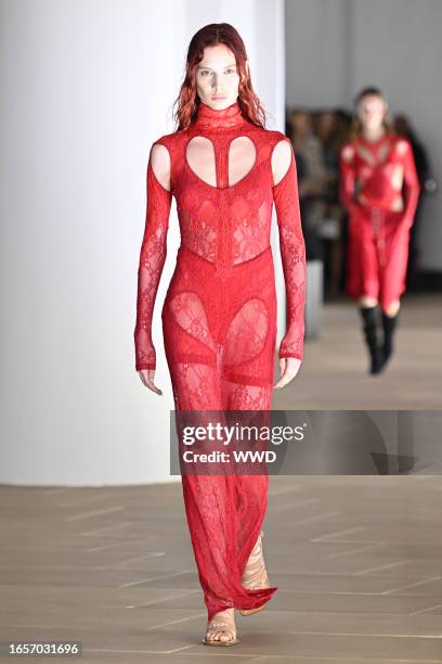 Model on the runway at Dion Lee Spring 2024 Ready To Wear Fashion Show on September 9, 2023 in New York, New York.