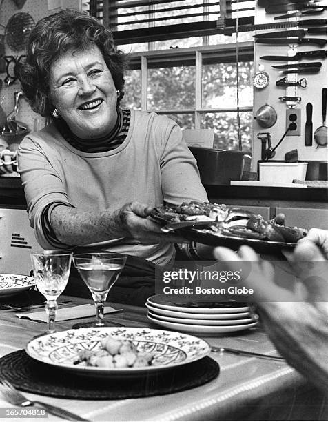 Julia Child at her home in Cambridge, Mass., October 16, 1975.