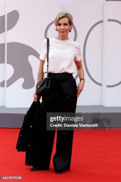 Mélita Toscan du Plantier attends a red carpet for the movie "La Bete" at the 80th Venice International Film Festival on September 03, 2023 in...