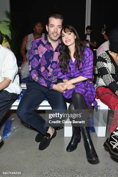 Jonathan Scott and Zooey Deschanel attend the Studio 189 SS24 show during New York Fashion Week September 2023: The Shows at Spring Studios on...