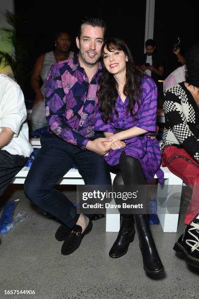 Jonathan Scott and Zooey Deschanel attend the Studio 189 SS24 show during New York Fashion Week September 2023: The Shows at Spring Studios on...