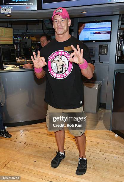 John Cena visits at New York Stock Exchange on April 5, 2013 in New York City.