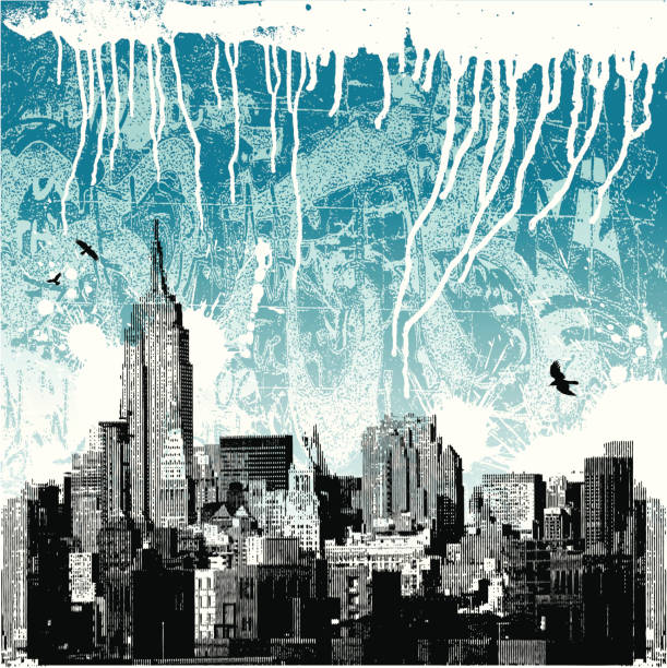 new york city winter grunge - new york abstract stock illustrations