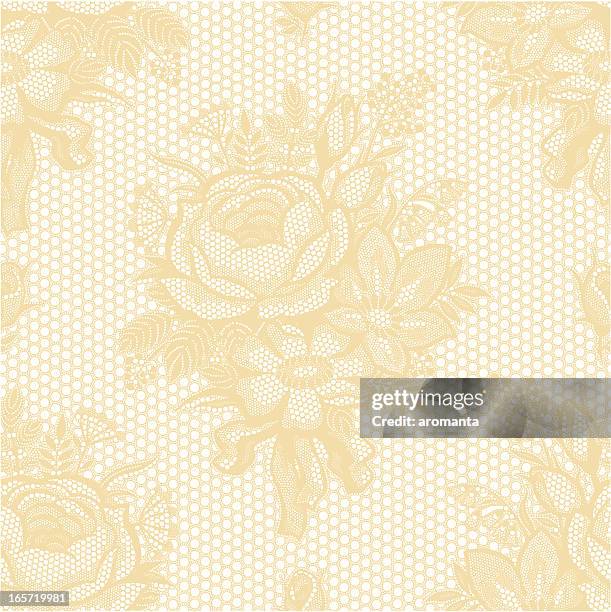 delicate lace bouquet - lace textile stock illustrations