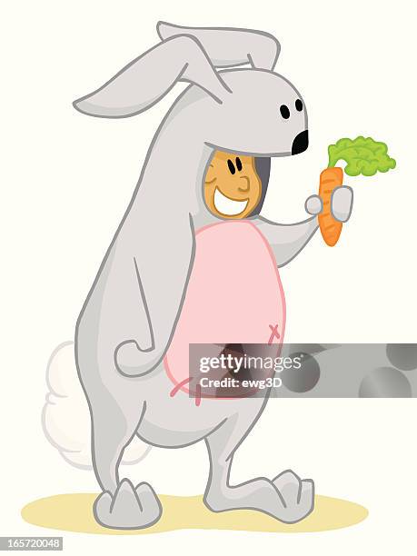 bunny boy - easter bunny costume stock illustrations