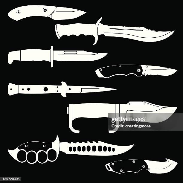 knives - weapons - switchblade stock illustrations