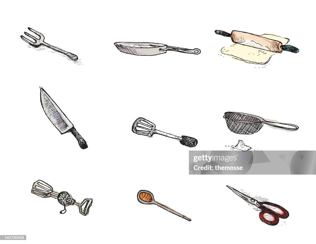 Kitchen Utensils (Hand Drawn)