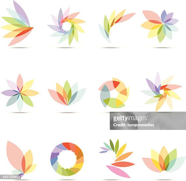 abstract floral design elements - multi layered effect stock illustrations