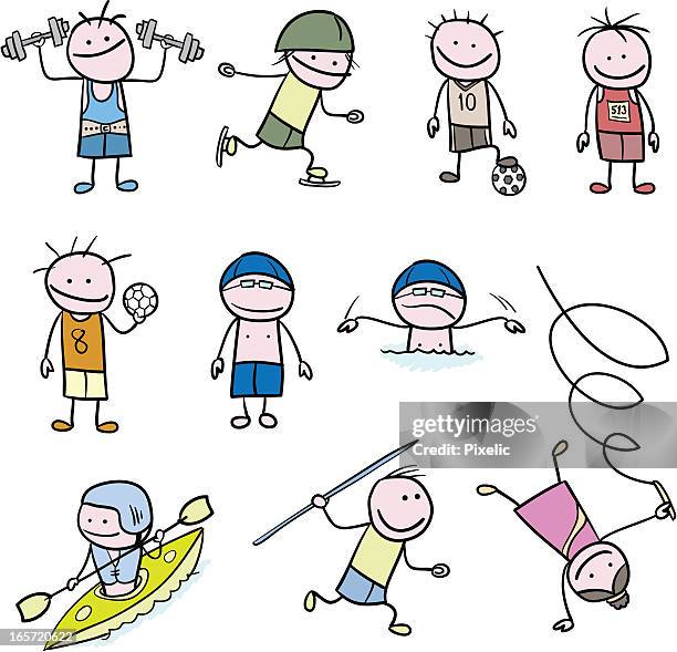 stickfigure sports - handball stock illustrations