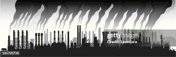 twenty-five factories (buildings are highly detailed, moveable and complete) - smoke stack stock illustrations