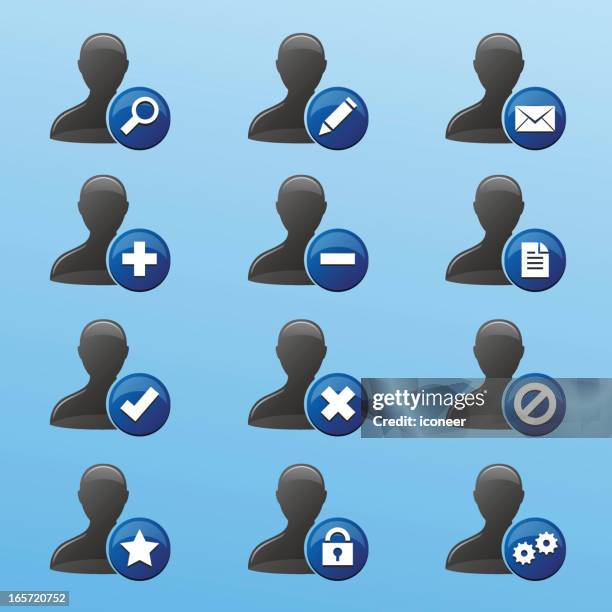 black action users - facebook profile stock illustrations
