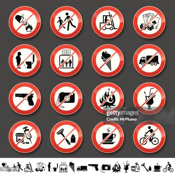 prohibited signs - soft serve stock illustrations