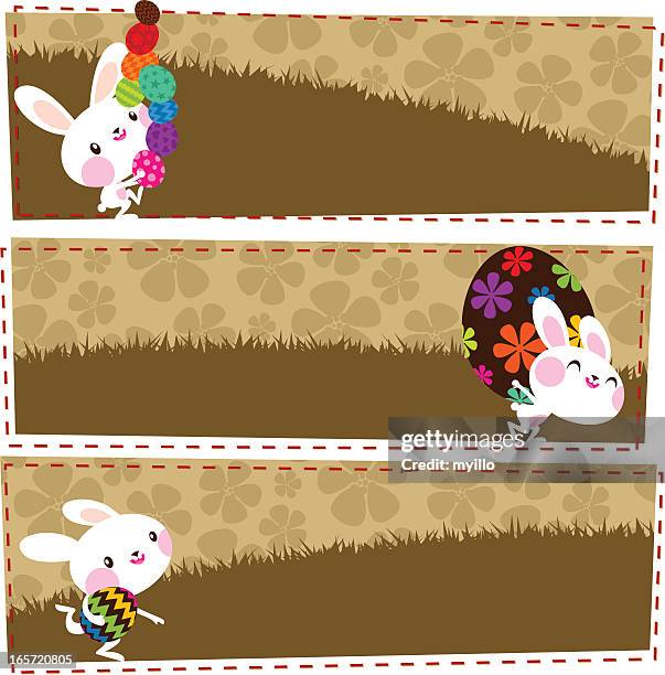 easter banners - giant rabbit stock illustrations
