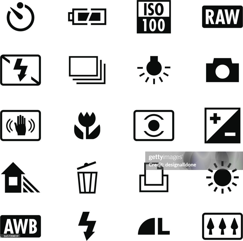 Digital Camera Settings Icons