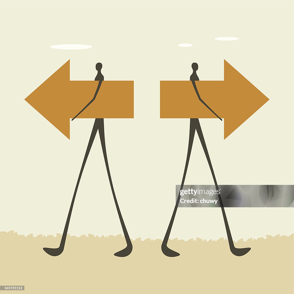 Opposite Directions High-Res Vector Graphic - Getty Images