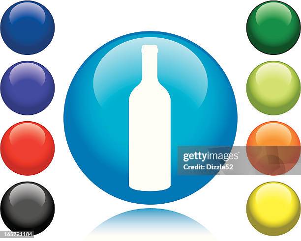 wine bottle icon - napa valley stock illustrations