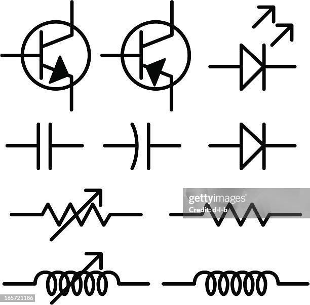 electronic circuit schematic symbols - resistor stock illustrations