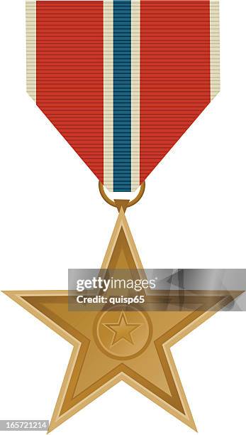 bronze star military medal - military medal stock illustrations