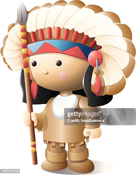 stockillustraties, clipart, cartoons en iconen met north american indian - apache