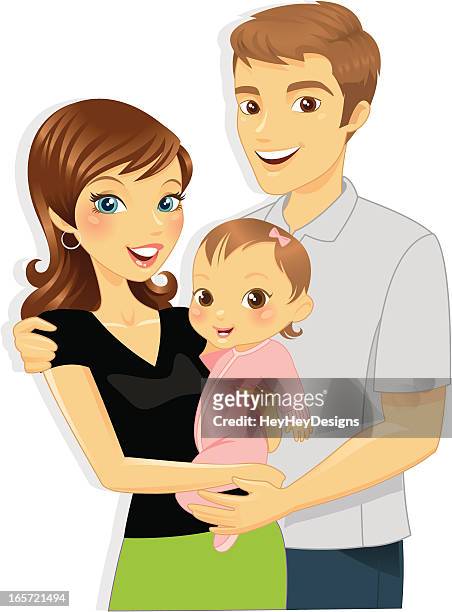 A Cartoon Image Of A Small Family High-Res Vector Graphic - Getty Images