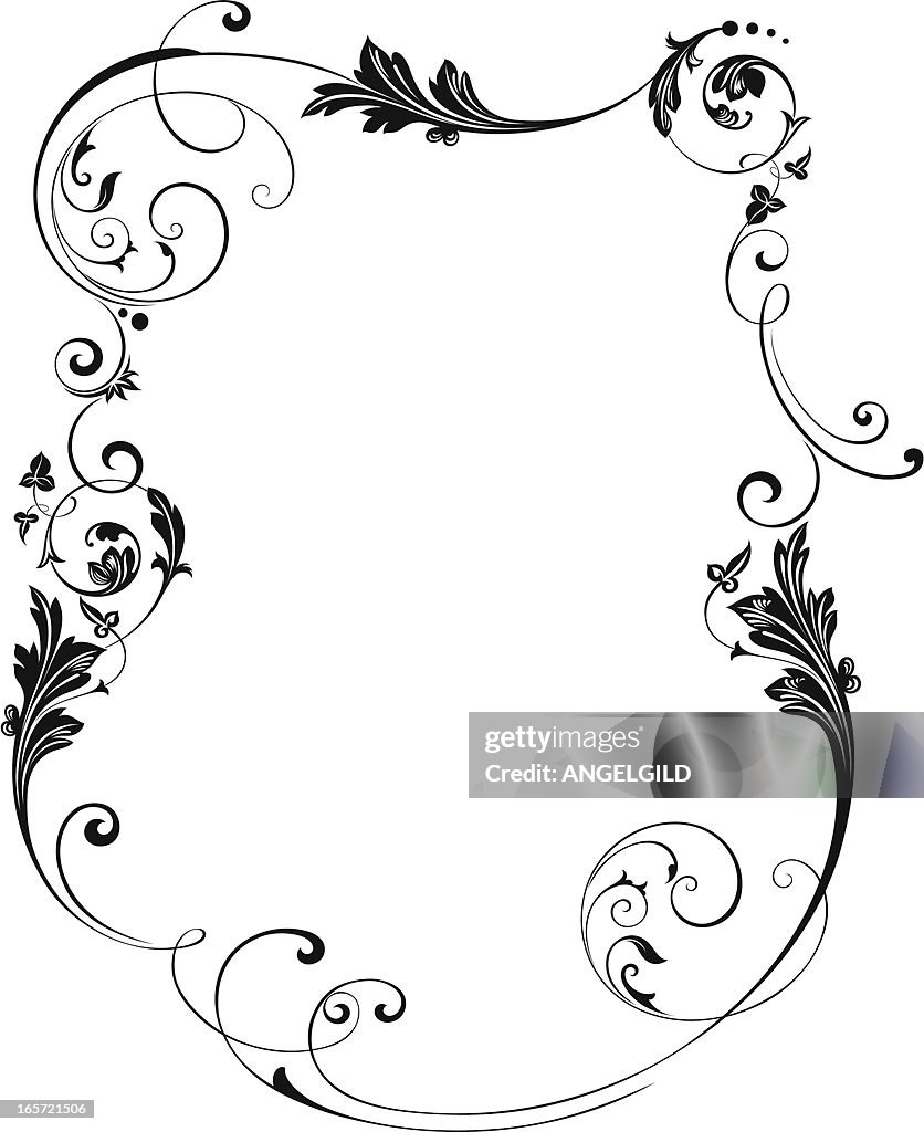 Elegant Scroll Corner Border