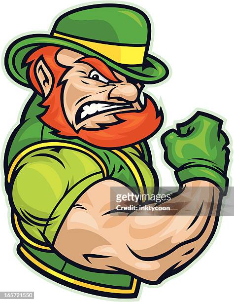fighting irish flexing - leprechaun stock illustrations