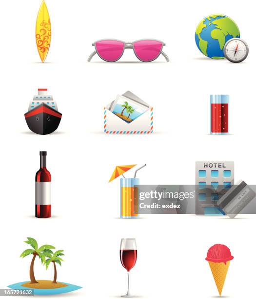 travel icon set - foreign correspondent stock illustrations