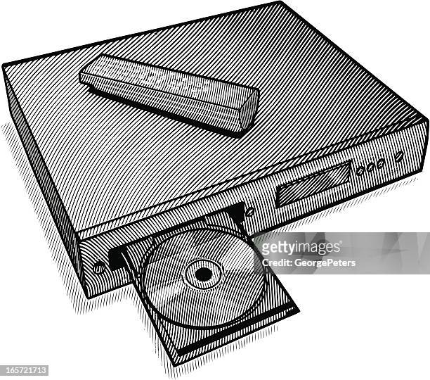 stockillustraties, clipart, cartoons en iconen met dvd, blu ray and cd player - compact disc