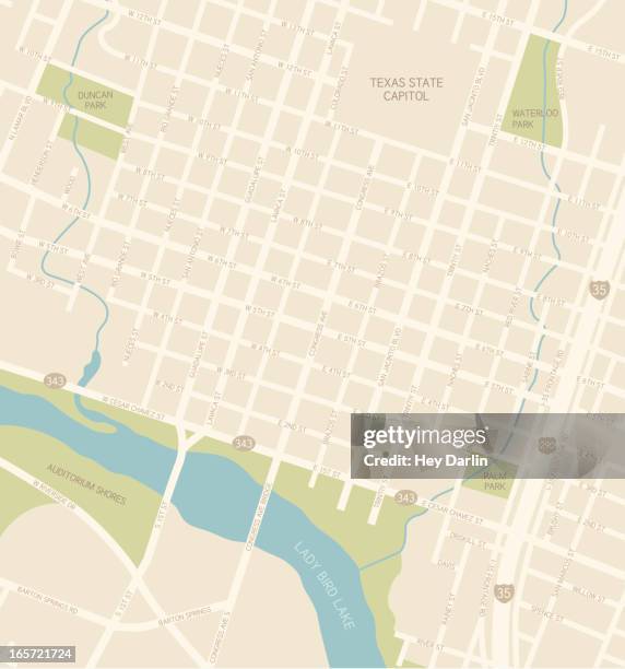 austin downtown map - austin texas vector stock illustrations