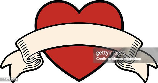 heart tattoo - tattoo stock illustrations