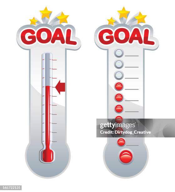 illustrations, cliparts, dessins animés et icônes de objectif thermomètres - thermomètre