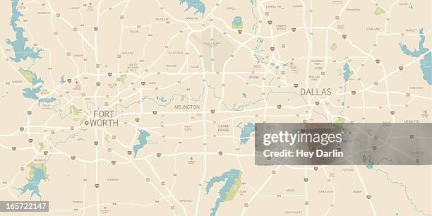 ilustraciones, imágenes clip art, dibujos animados e iconos de stock de dallas/fort worth mapa de la zona - fort worth