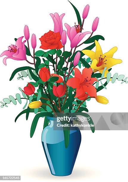 vase of flowers - bouquet vector stock illustrations