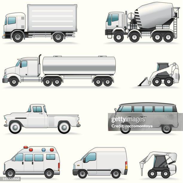 icon set, customizable vehicles - speeding ambulance stock illustrations