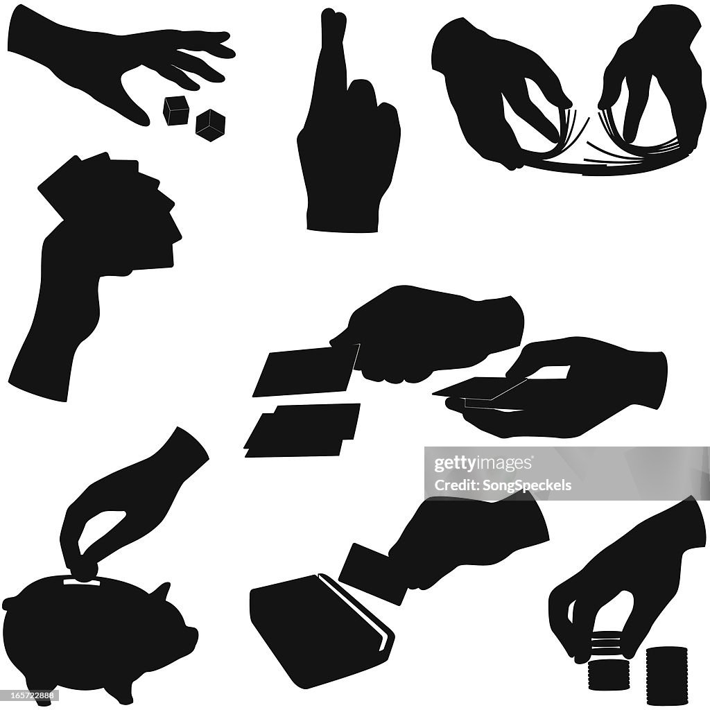 Hand silhouettes set