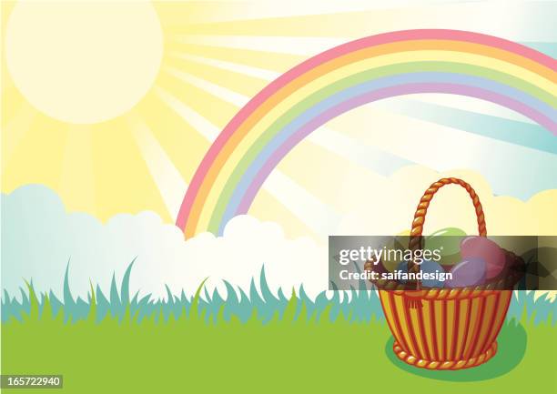 easter basket. - easter basket stock illustrations