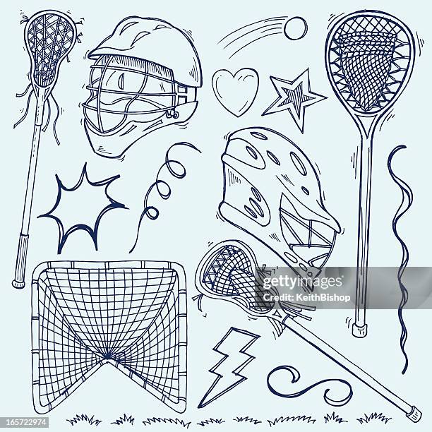 lacrosse sports team equipment doodles - lacrosse 幅插畫檔、美工圖案、卡通及圖標