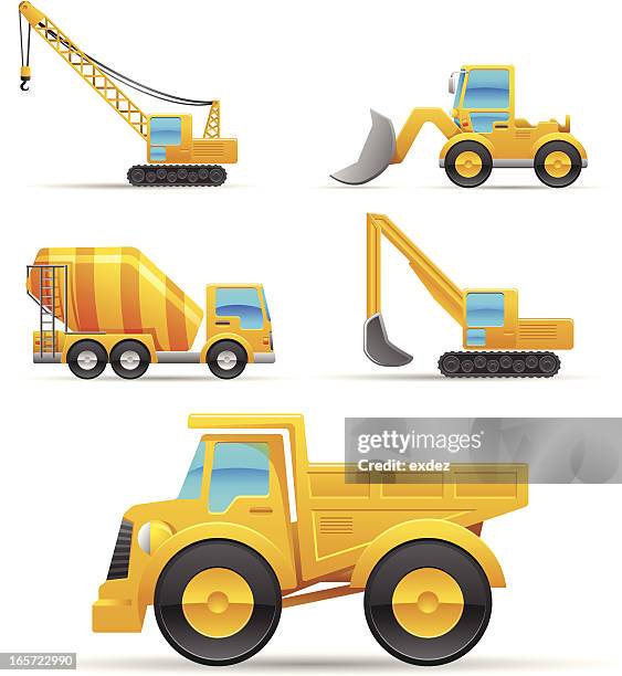 cranes of construction - mobile crane stock illustrations