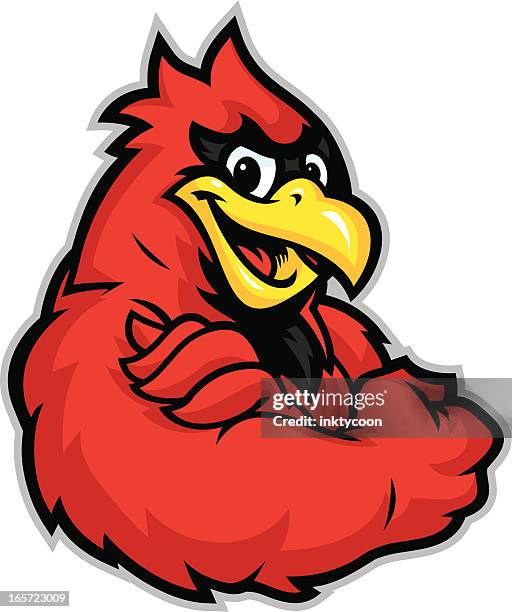 kid cardinal mascot - cardinal bird stock illustrations