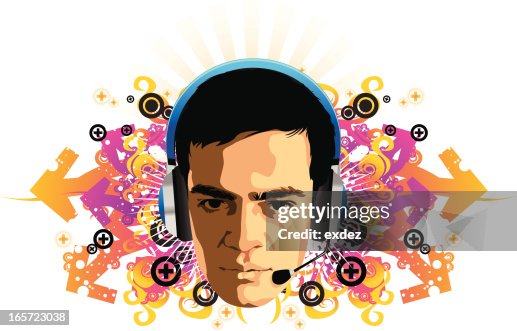 Deejay with floral design Deejay with floral design