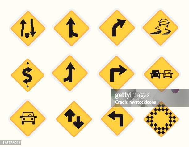 ilustrações de stock, clip art, desenhos animados e ícones de universal ícones de sinais de estrada - avenida