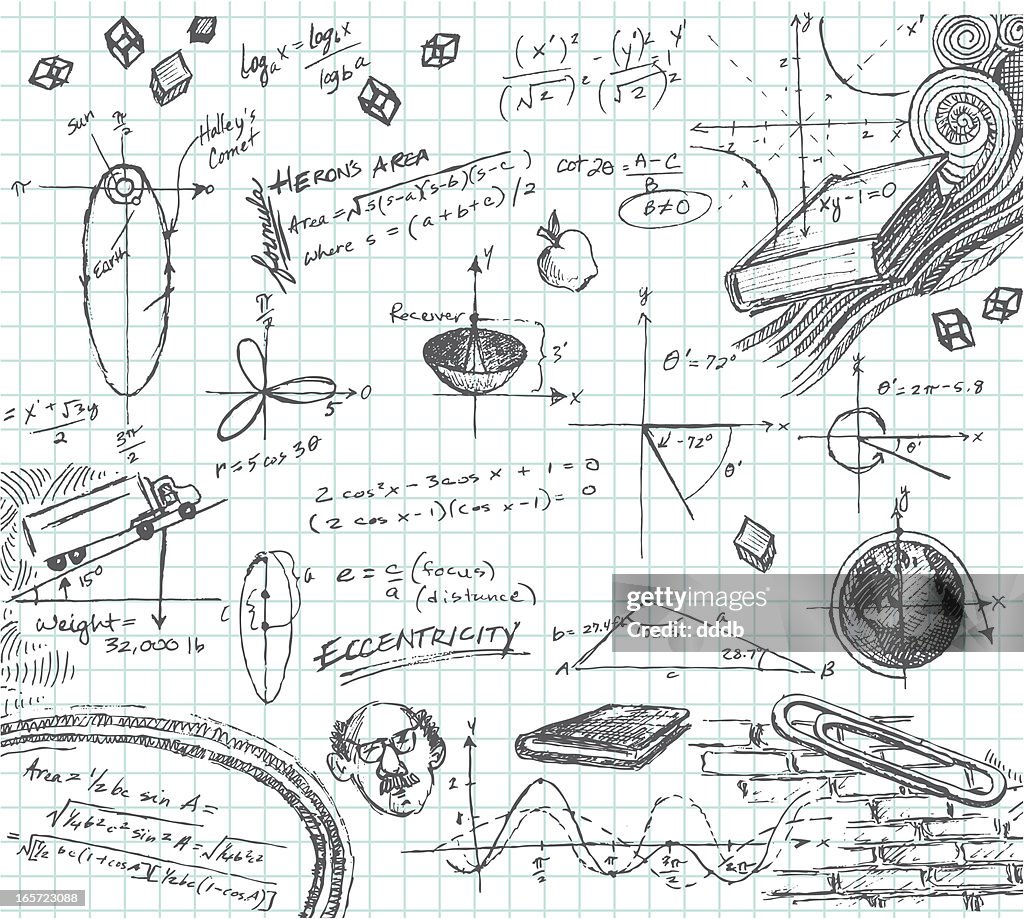 Trigonometry Math Class doodle