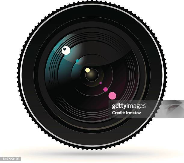 photo lens - camera lens reflection stock illustrations