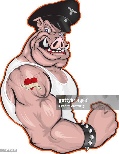 pig love - heart bracelet stock illustrations