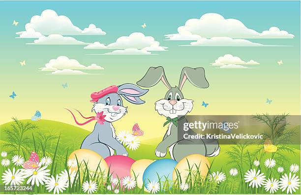 stockillustraties, clipart, cartoons en iconen met easter background - easter fantasy