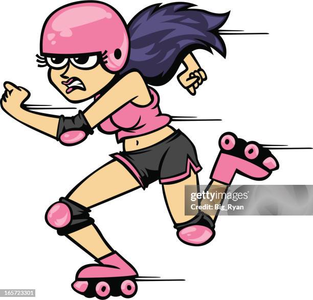 roller derby girl - roller derby stock illustrations