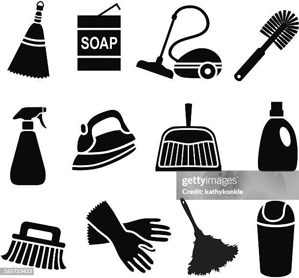 haus reinigung symbole - iron appliance stock-grafiken, -clipart, -cartoons und -symbole