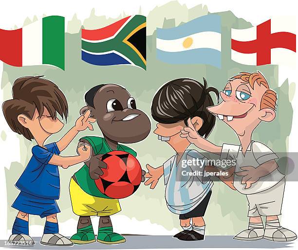 world cup children fans - african soccer fans stock illustrations