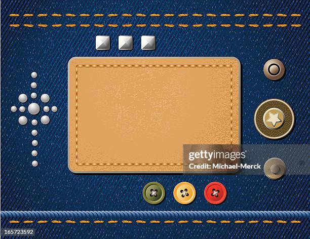 stockillustraties, clipart, cartoons en iconen met denim design elements - zoom