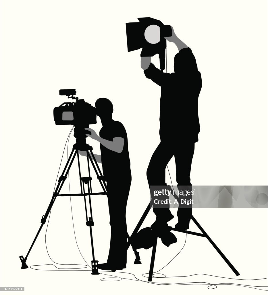 Media Crew Vector Film Crew Silhouette